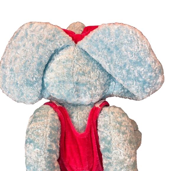 TonyToy Plush Sitting Elephant Puli International Blue Pink Outfit Bow 12in - Picture 9 of 11